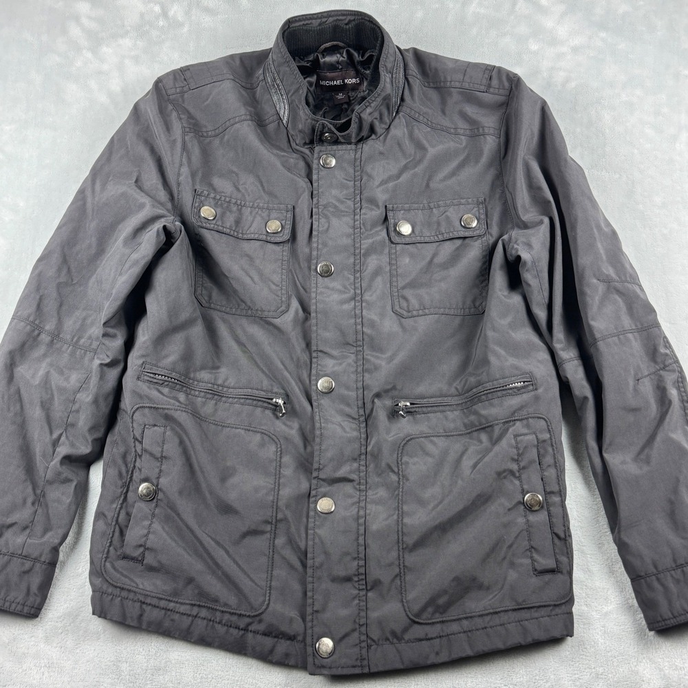 Michael Kors Men's Utility Full Zip and Button Snap Jacket with Pockets Size‎ M - Picture 12 of 12